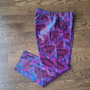 J Crew floral Jacquard purple pants sz.4